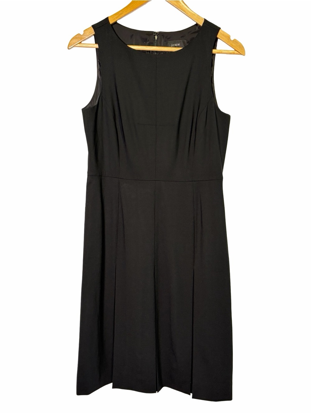 J. Crew Italian Wool Sleeveless A-line Tailored Dress in Black, US 6 NWT